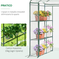 EasyComfort Serra da Giardino Esterno in PVC Trasparente, Serra da Balcone con Scaffali per Piante Orto 1.43 x 1.43 x 1.95m