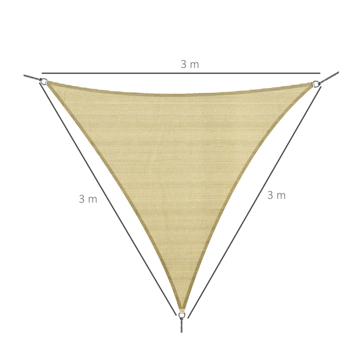 EasyComfort Tenda Parasole Esterno Protezione Solare Triangolare Tenda Impermeabile a Vela Ottone 3x3x3m