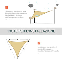 EasyComfort Tenda Parasole Esterno Protezione Solare Triangolare Tenda Impermeabile a Vela Ottone 3x3x3m