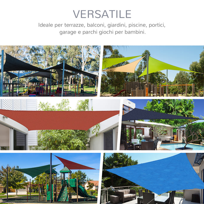 EasyComfort Tenda Parasole Esterno Protezione Solare Triangolare Tenda Impermeabile a Vela Ottone 3x3x3m