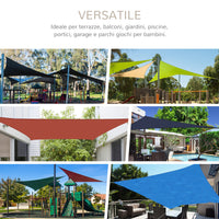 EasyComfort Tenda Parasole Triangolare 4x4x4 m in Tessuto Anti-UV Impermeabile Beige per Esterni