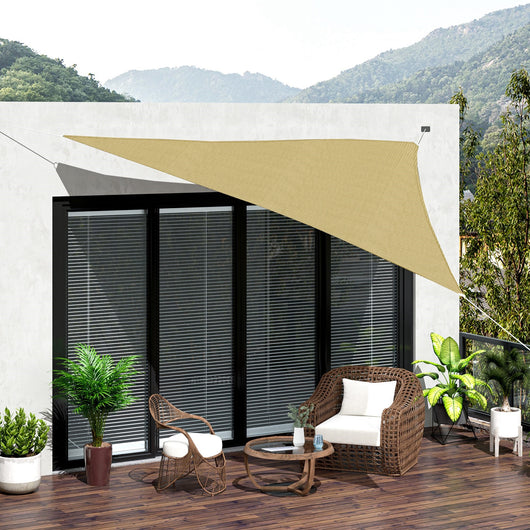 EasyComfort Tenda Tendone parasole triangolare (colore: beige, dimensione: 5x5x5m)