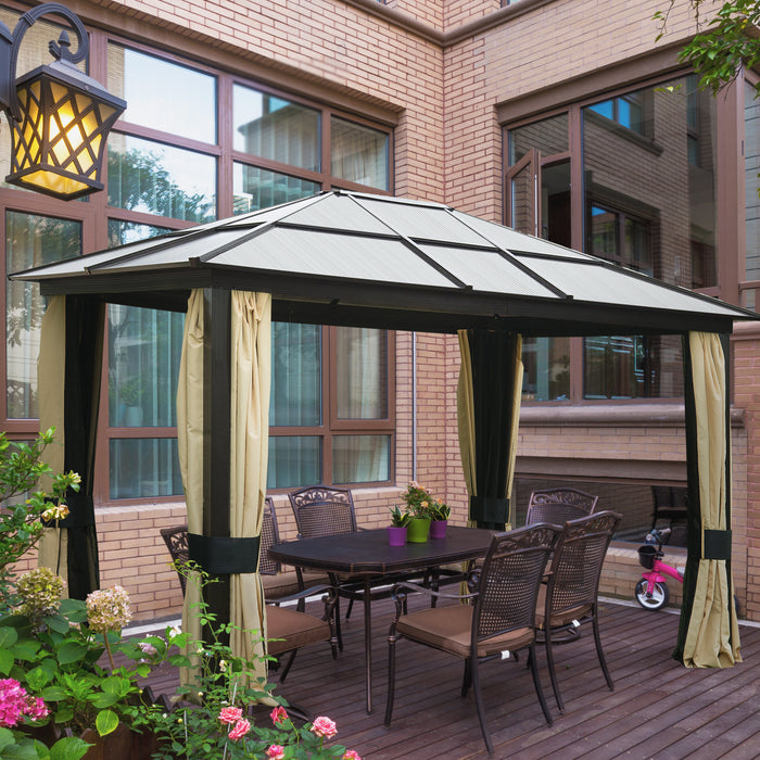 EASYCOMFORT  Gazebo di Lusso in Alluminio Tendone da Giardino 300x360x265cm