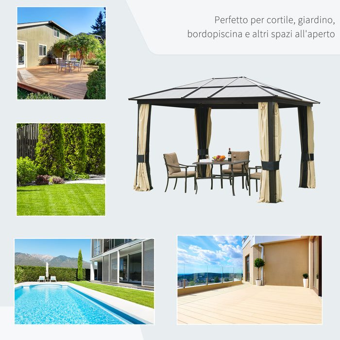 EASYCOMFORT  Gazebo di Lusso in Alluminio Tendone da Giardino 300x360x265cm