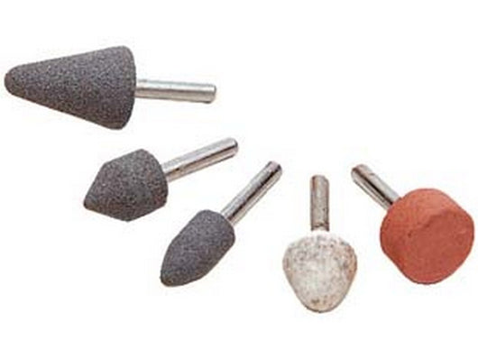 1blister molette abrasive in ceramica in set da 5 pz. assortite, con codolo ? mm.6 fer94542