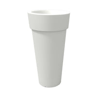 Vaso moderno in resina tondo H 105 bianco modello Messapico