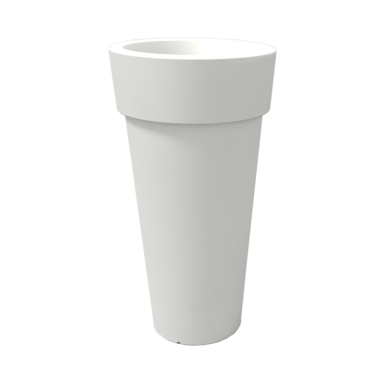 Vaso moderno in resina tondo H 160 bianco modello Messapico