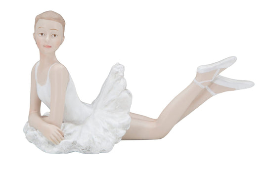 Ballerina Dicy Sdraiata 12x7,5x11 cm in Resina Bianco