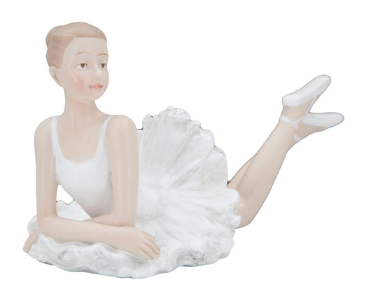 Ballerina Dicy Sdraiata 12x7,5x11 cm in Resina Bianco