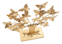 Albero della Vita con Farfalle Glam 31x8x30 cm in Ferro Oro