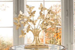 Albero della Vita con Farfalle Glam 31x8x30 cm in Ferro Oro