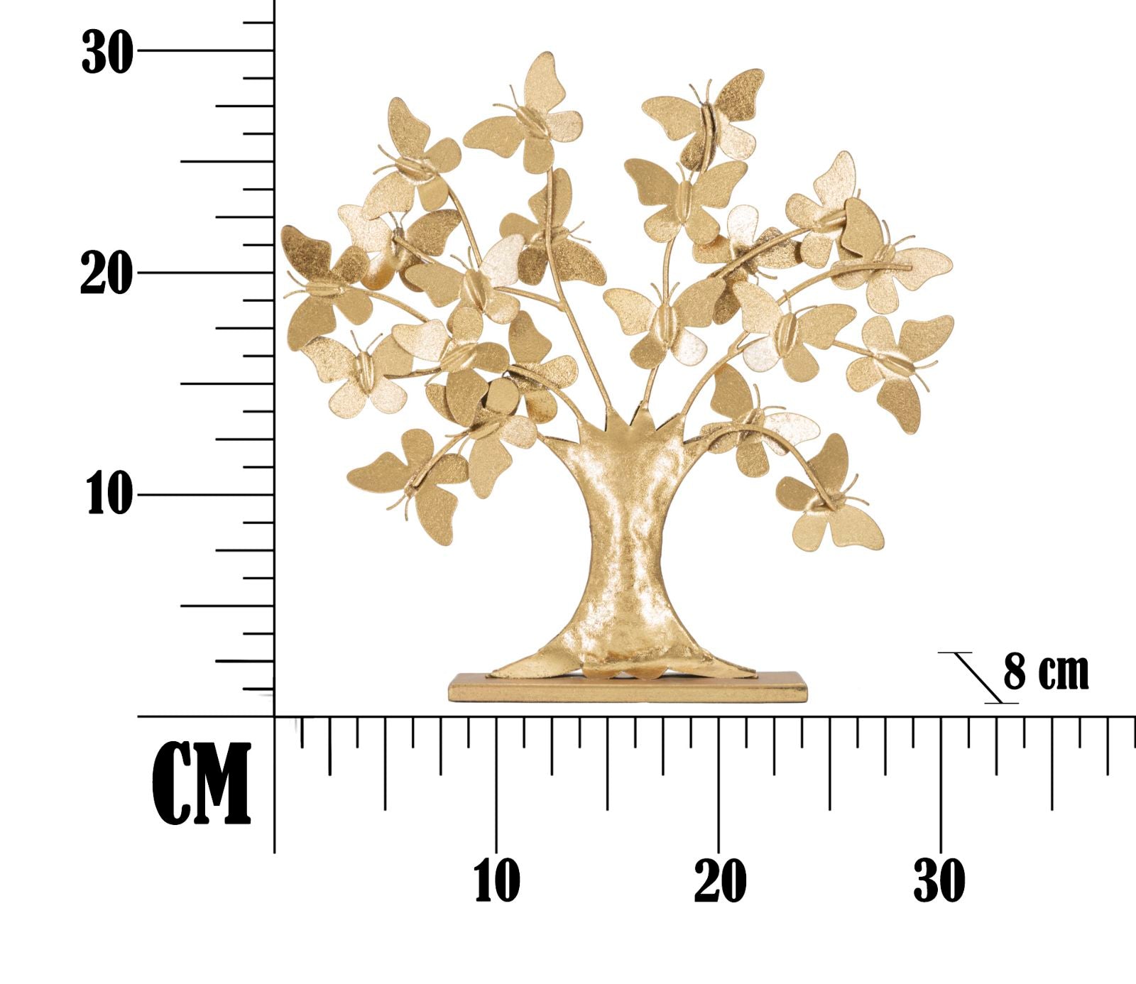 Albero della Vita con Farfalle Glam 31x8x30 cm in Ferro Oro