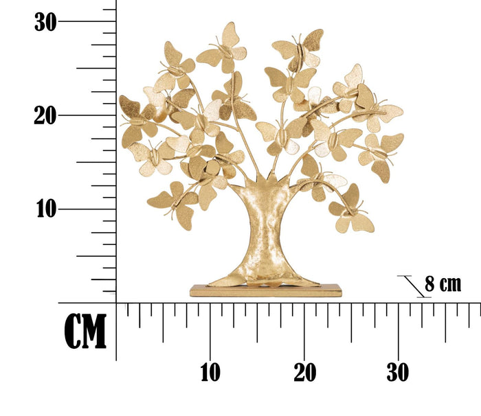 Albero della Vita con Farfalle Glam 31x8x30 cm in Ferro Oro