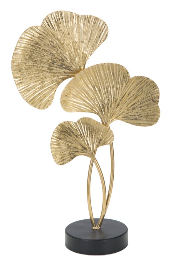 Scultura Foglie 24,5x10,5x40,5 cm in Ferro Oro