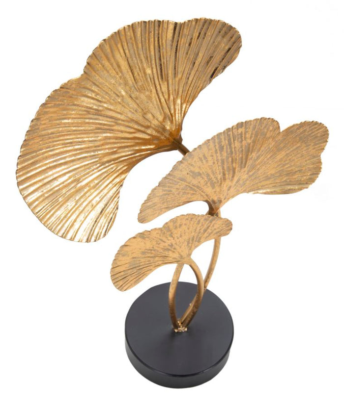 Scultura Foglie 24,5x10,5x40,5 cm in Ferro Oro