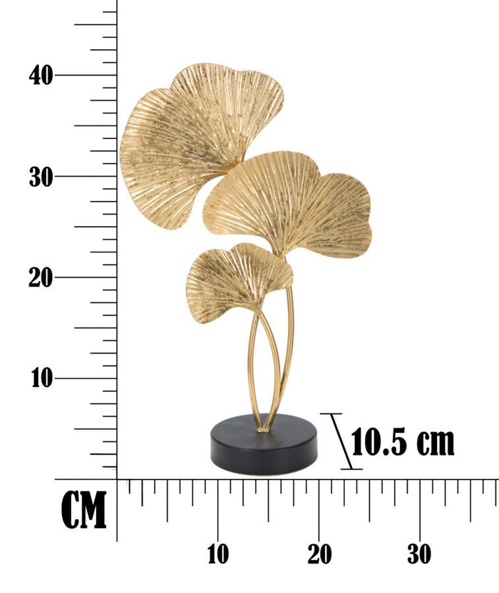 Scultura Foglie 24,5x10,5x40,5 cm in Ferro Oro