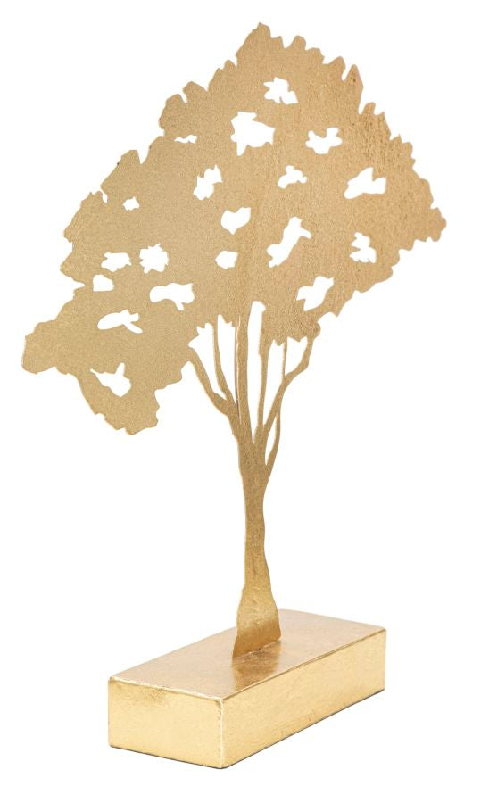 Scultura Leaf Tree Plan 43,5x8x41,5 cm in Ferro Oro