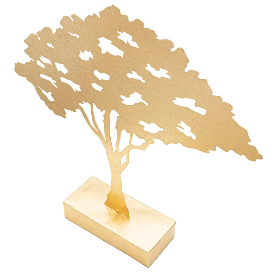 Scultura Leaf Tree Plan 43,5x8x41,5 cm in Ferro Oro