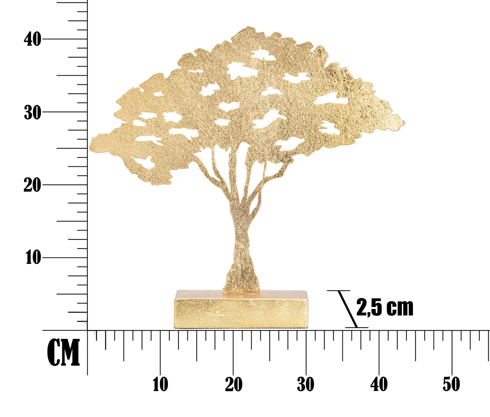 Scultura Leaf Tree Plan 43,5x8x41,5 cm in Ferro Oro