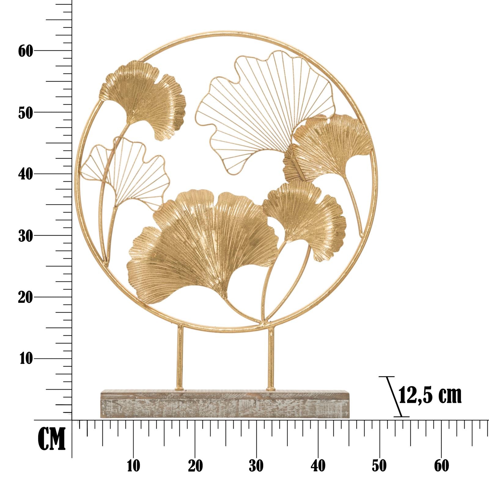 Scultura Little Leaf 50x12,5x64 cm in Ferro e MDF Oro