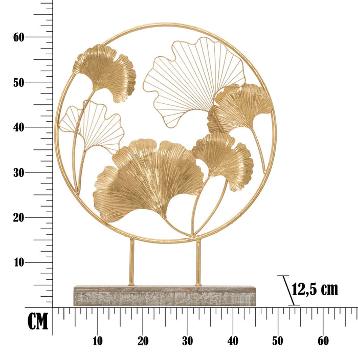 Scultura Little Leaf 50x12,5x64 cm in Ferro e MDF Oro