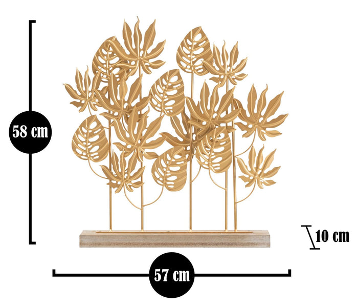 Scultura Palm 56x10x57,5 cm in Ferro e MDF Oro