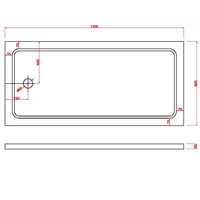 Piatto Doccia 80x170x5 cm Rettangolare Abs mod. Selene