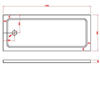 Piatto Doccia 70x170x5 cm Rettangolare Abs mod. Selene