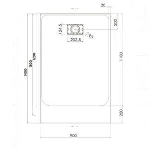 Piatto Doccia 90x120x2 6 cm Bianco Effetto Pietra mod. Strong