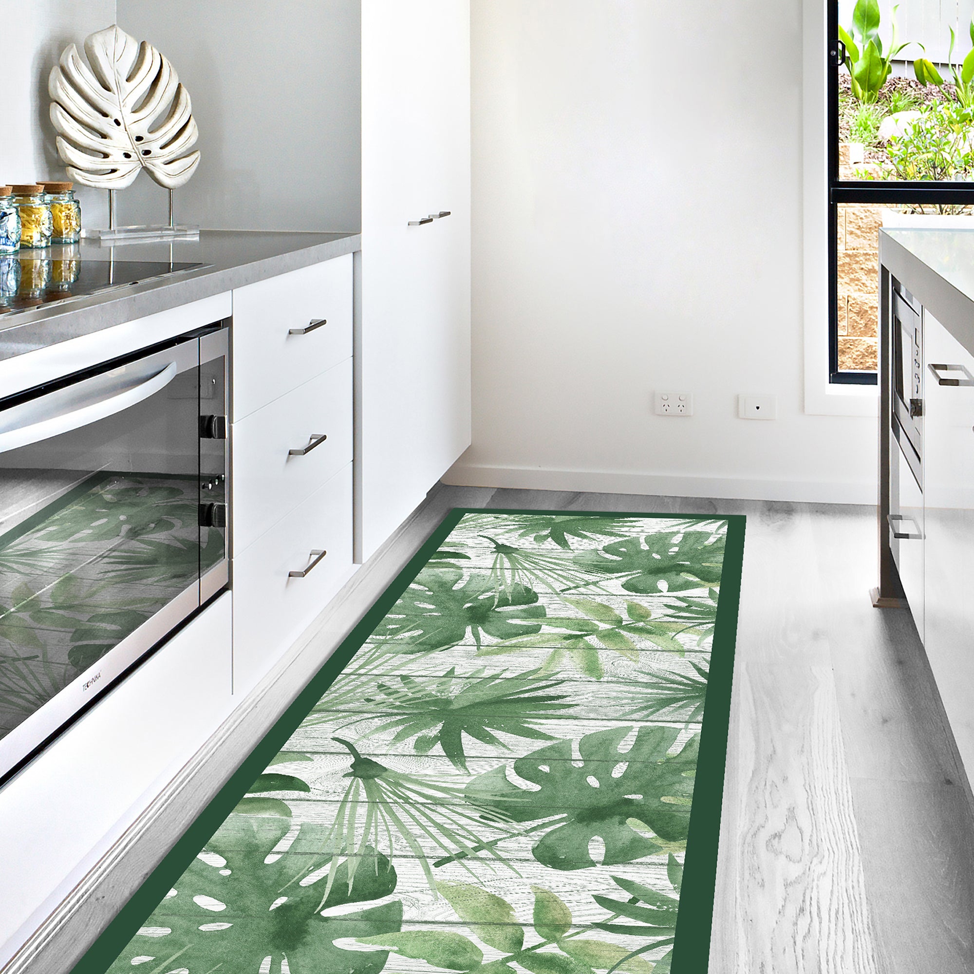 Passatoia da cucina antiscivolo Green Tropical 60x300 cm