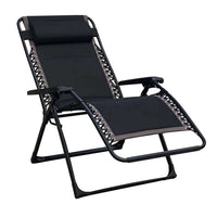 Sdraio poltrona relax pieghevole imbottita Nero mod.Comfort XXL