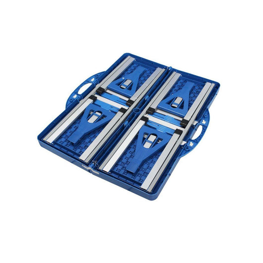 Set pieghevole tavolo blu con 4 sgabelli struttura in acciaio e gambe in alluminio