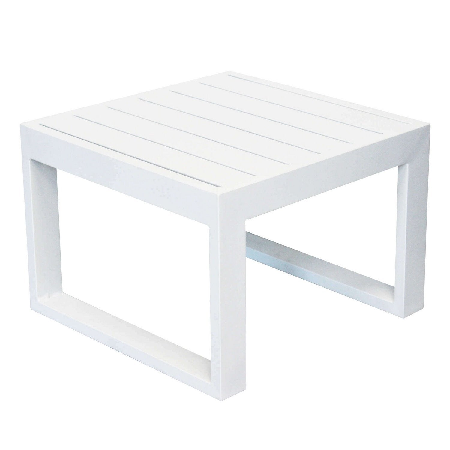 Tavolino in alluminio da giardino 45x45cm Bianco mod. Cuba