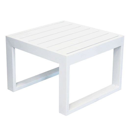 Tavolino in alluminio da giardino 45x45cm Bianco mod. Cuba