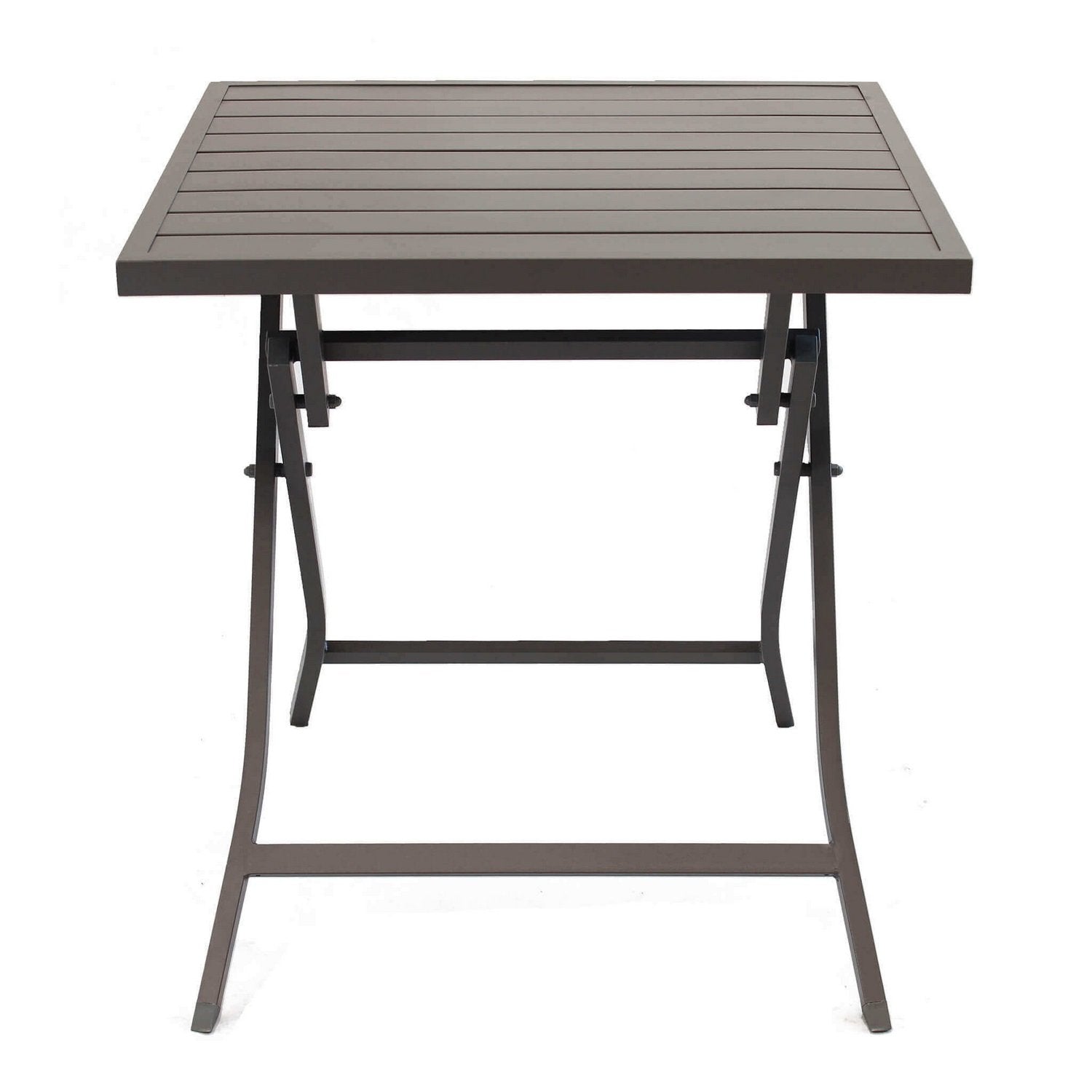 Tavolino pieghevole in alluminio 70x70x73h cm colore Taupe mod. Alabama