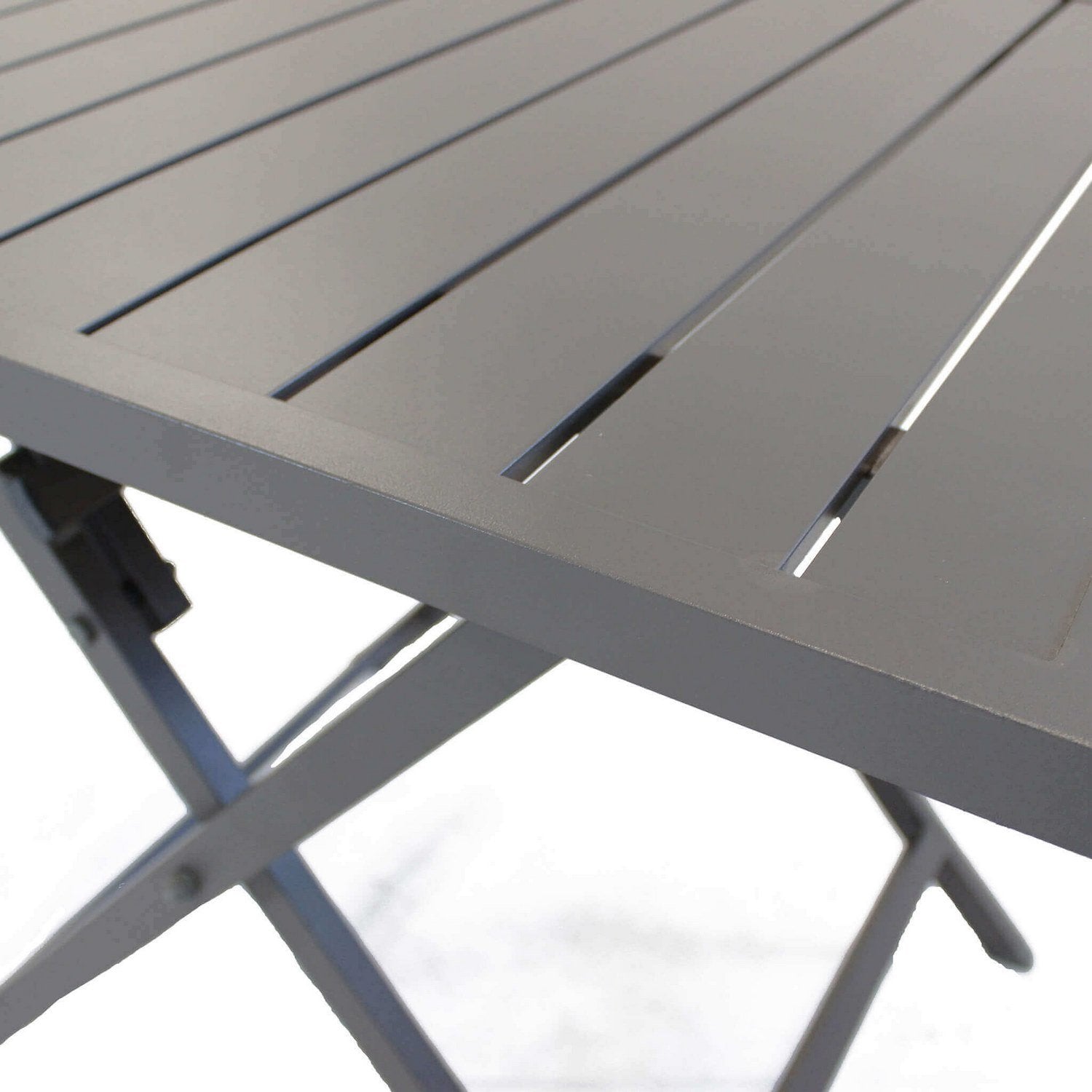 Tavolino pieghevole in alluminio 70x70x73h cm colore Taupe mod. Alabama