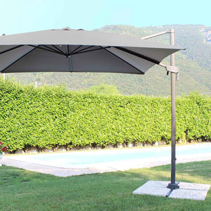 Ombrellone da giardino 2x3 con telo in poliestere Grigio palo Nero antivento mod. Newton