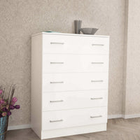 Cassettiera a  cassetti 80x45x109h cm di colore Bianco mod. Island