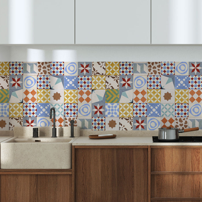 Paraschizzi Adesivo Portuguese Ciment Tiles 190x60 cm