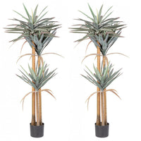 Pianta Artificiale Yucca 80x75x152 cm in Plastica con Vaso Verde