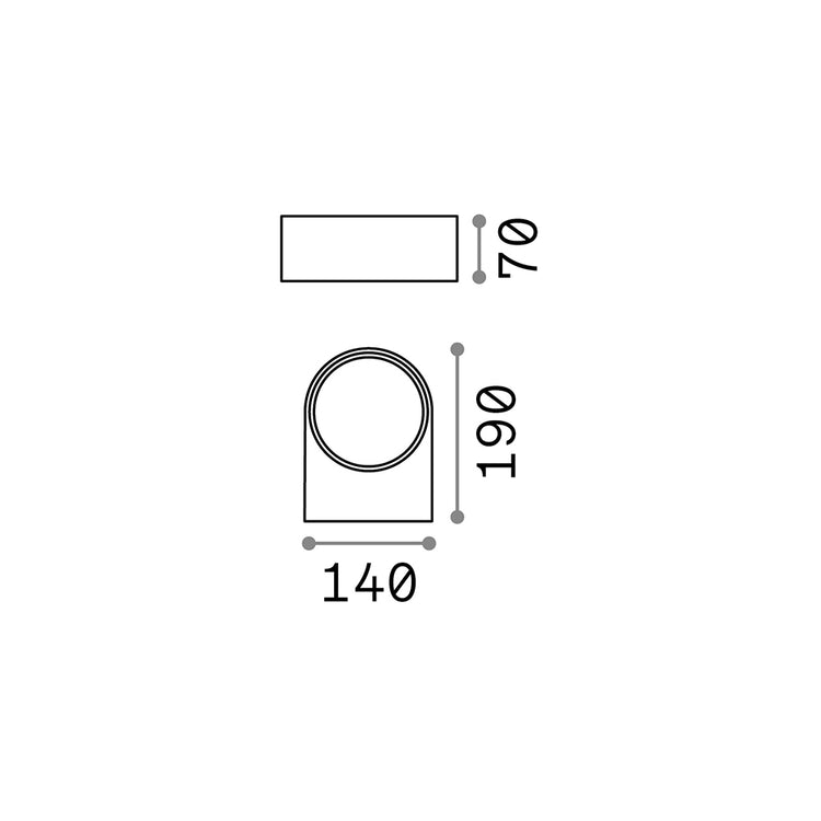 Applique Moderna Iko Metallo Antracite 1 Luce E27