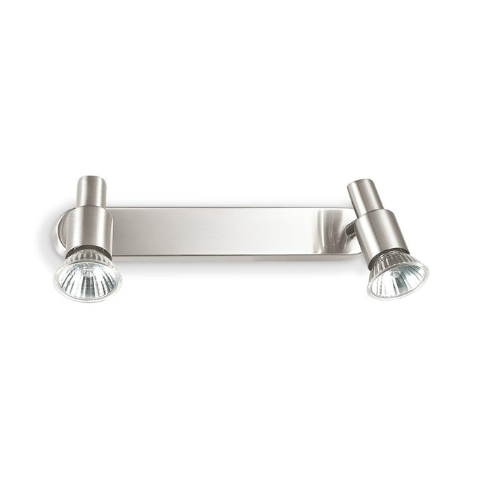 Applique Contemporanea Slem Metallo Nickel 2 Luci Gu10 10W 3000K Luce Calda