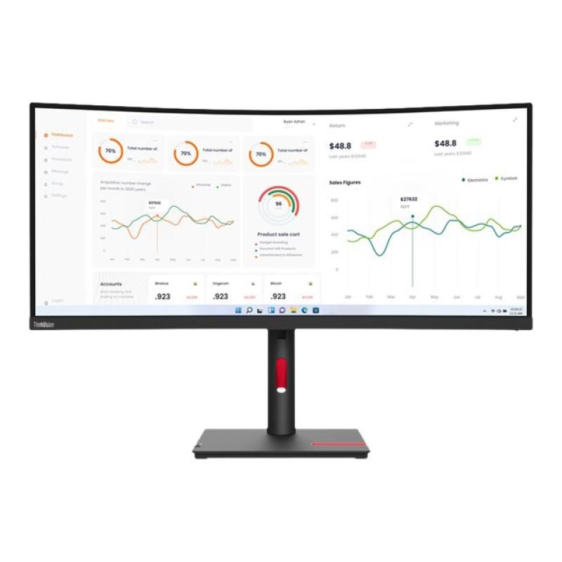 Lenovo thinkvision t34w-30 led display 86,4 cm (34") 3440 x 1440 pixel wide quad hd nero - 145900