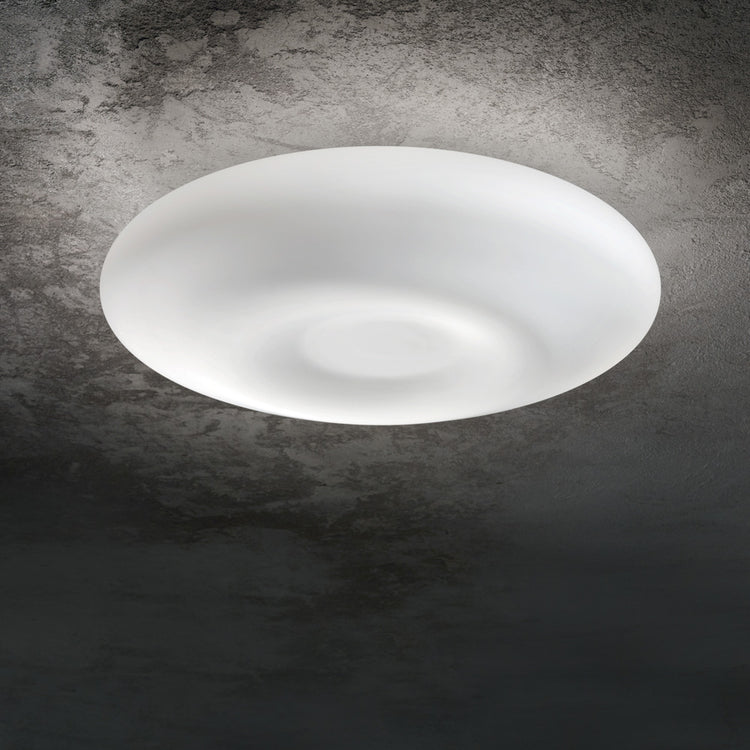 Plafoniera Moderna Glory Vetro Bianco 3 Luci E27 D50Cm