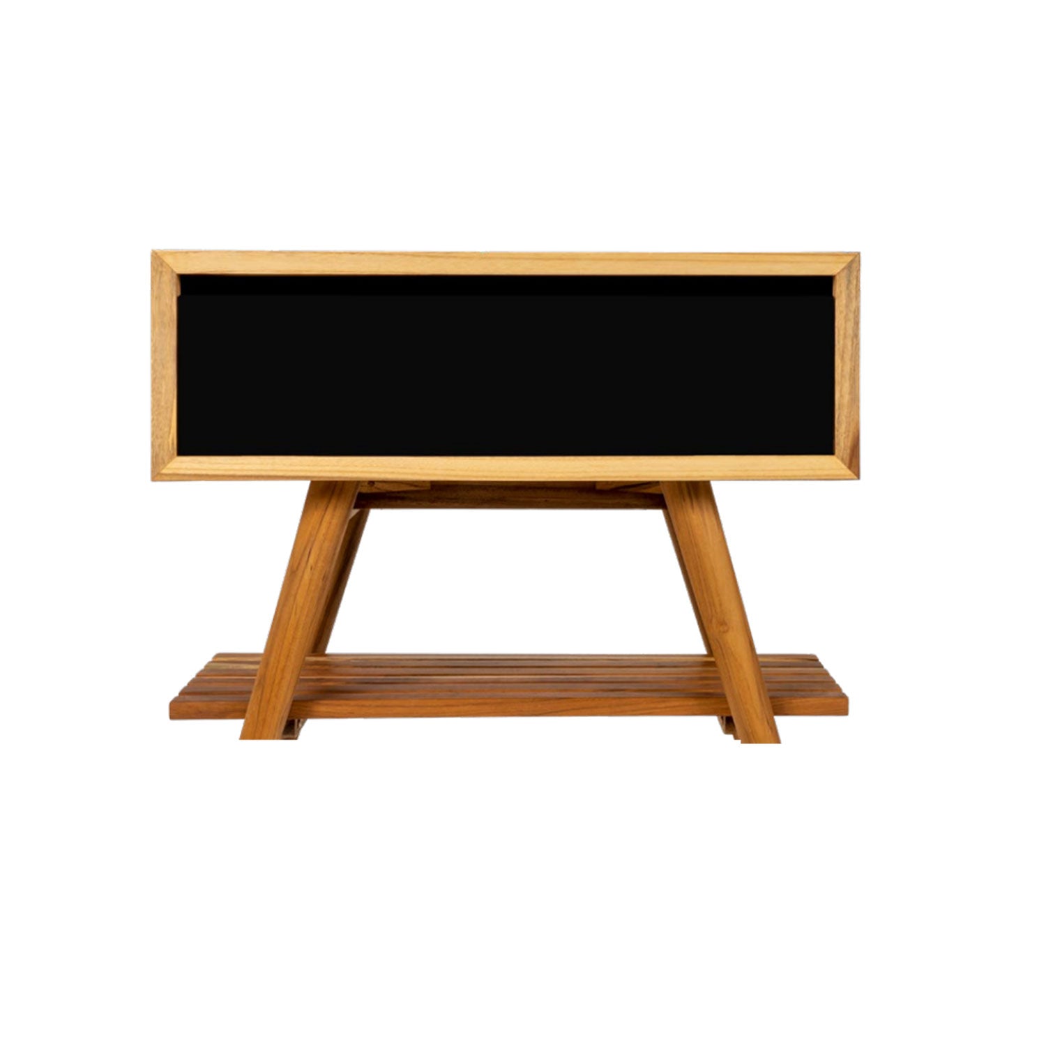 Consolle in Teak di recupero naturale serie Feelcolor Cipi 70cm con cassetto Nero