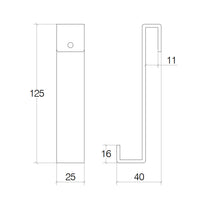 Appendino per termoarredo e box doccia  in acciaio inox satinato Lineabeta Filo