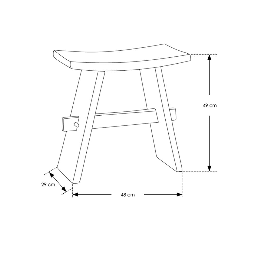 Sgabello 'Zen' in legno Teak by Cipi cm 48 x 29 x 49h