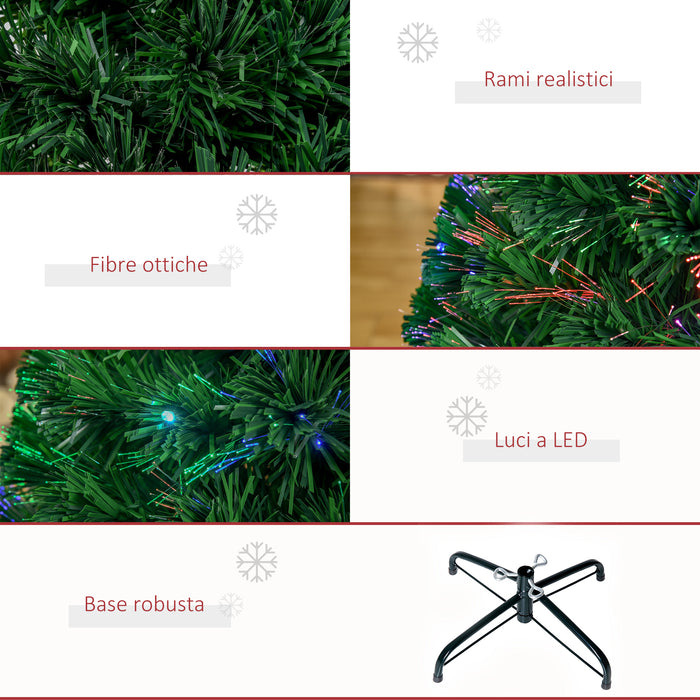 Easycomfort Albero di Natale a Fibre Ottiche 120cm Albero di Natale Artificiale con 16 Luci LED di 3 Colori e Rami in PVC