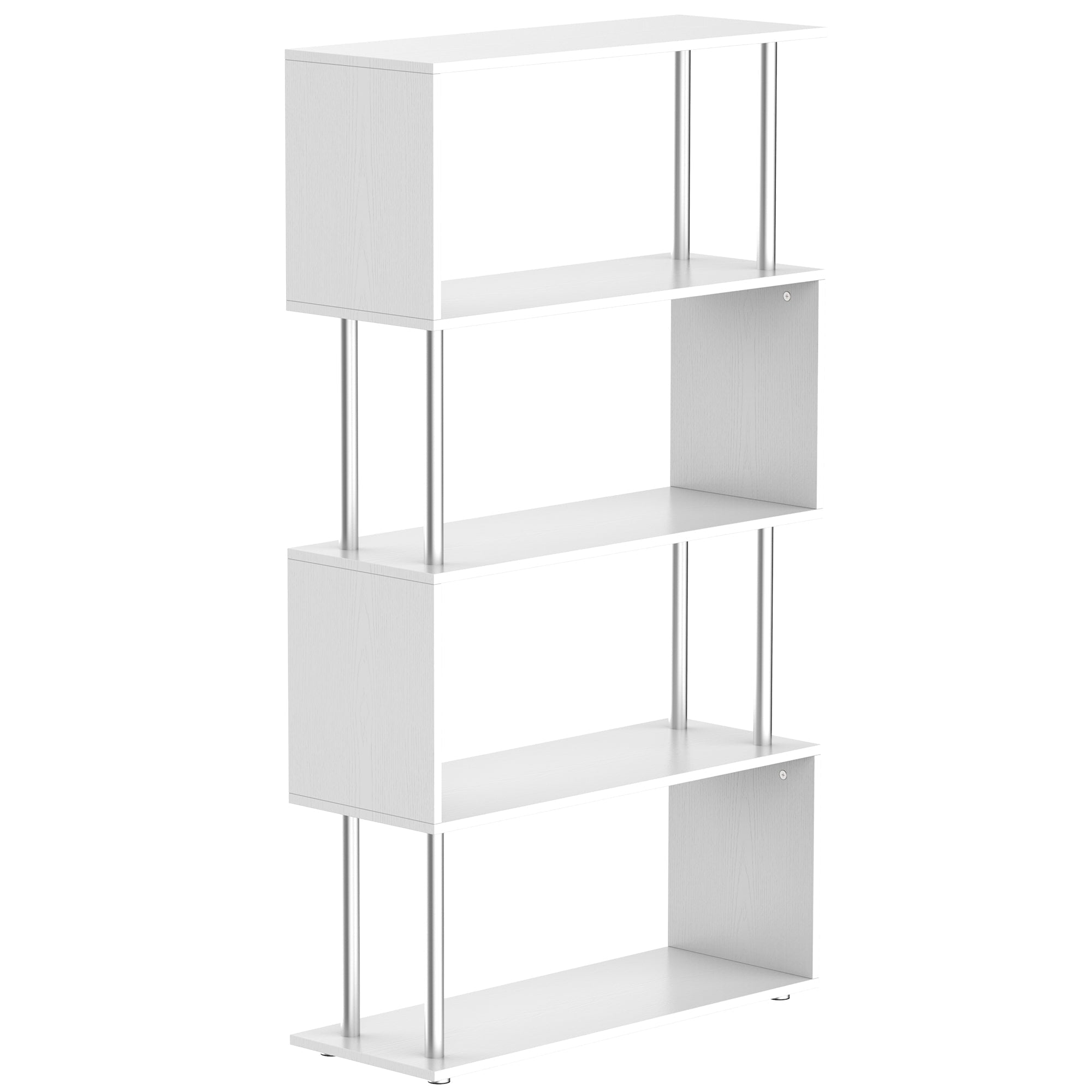 Libreria di Design Moderna 4 Ripiani Bianco 80x30x145 cm