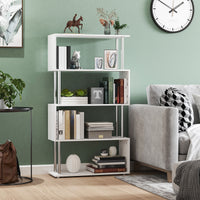 Libreria di Design Moderna 4 Ripiani Bianco 80x30x145 cm